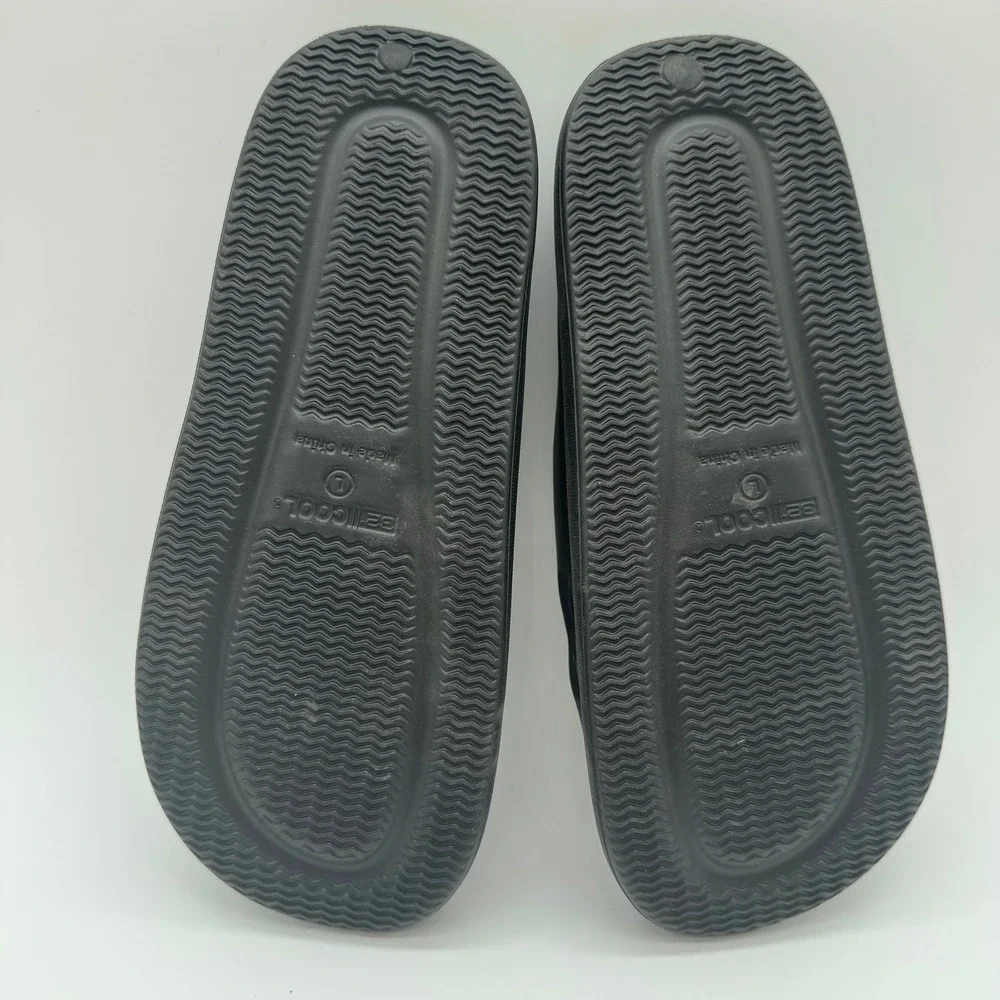 32 Degrees Cool Cloud Slide Sandals Black Unisex Size L W9-10 M7-8 New